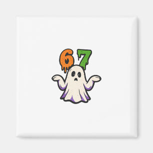 Halloween Scp 67 Cute Ghost Meme Six Seven Costume Magnet