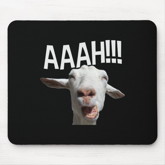 Halloween Screaming Goat Aaah!!! Fun Crazy Goat Pr Mouse Mat (Front)