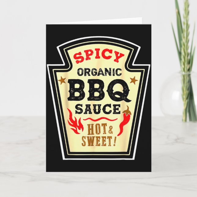 Halloween Scy Bbq Sauce Funny Food Costume Men Wom Card (Front)