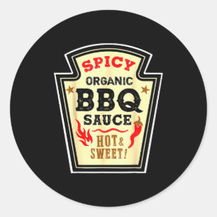 Halloween Scy Bbq Sauce Funny Food Costume Men Wom Classic Round Sticker