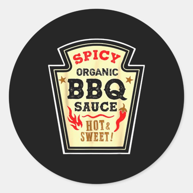 Halloween Scy Bbq Sauce Funny Food Costume Men Wom Classic Round Sticker (Front)