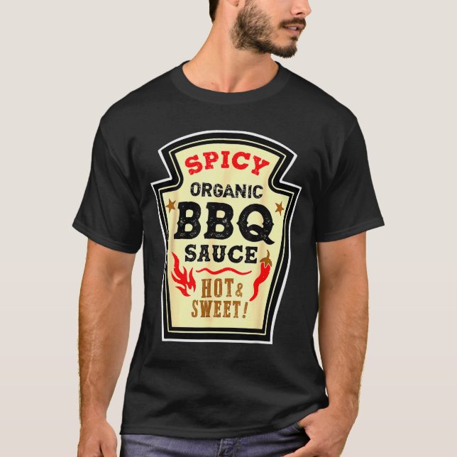 Halloween Scy Bbq Sauce Funny Food Costume Men Wom T-Shirt (Front)