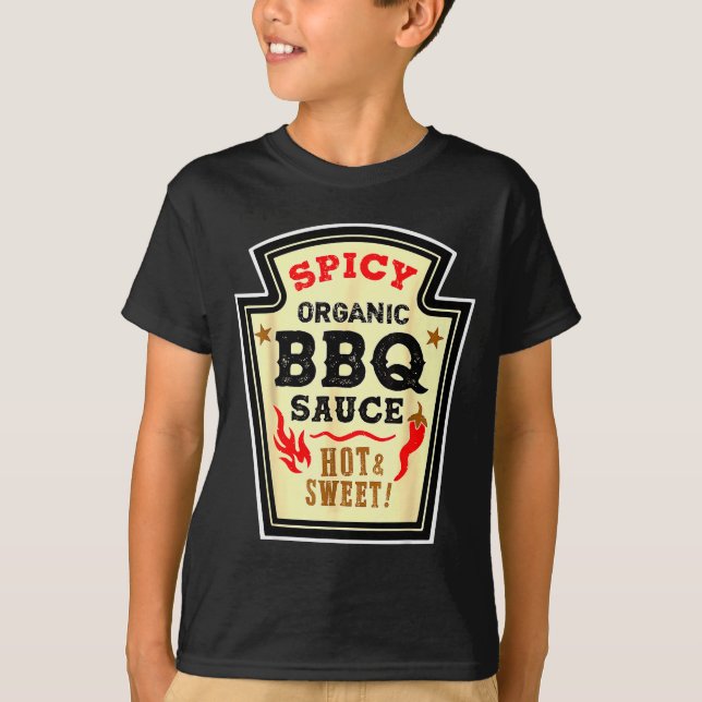 Halloween Scy Bbq Sauce Funny Food Costume Men Wom T-Shirt (Front)