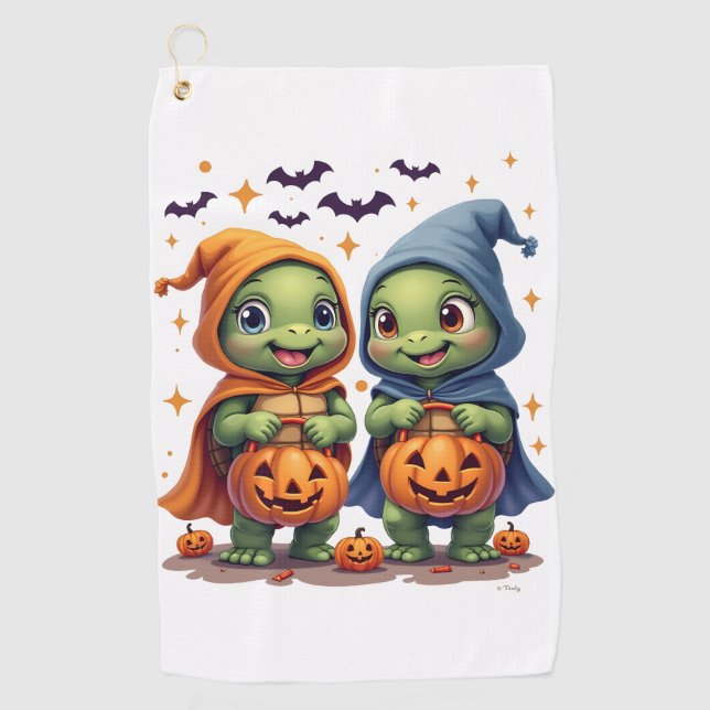 Halloween Sea Turtle Ghost Turtles T-Shirt Golf Towel (Front)