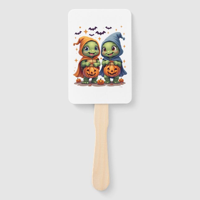 Halloween Sea Turtle Ghost Turtles T-Shirt Hand Fan (Front)