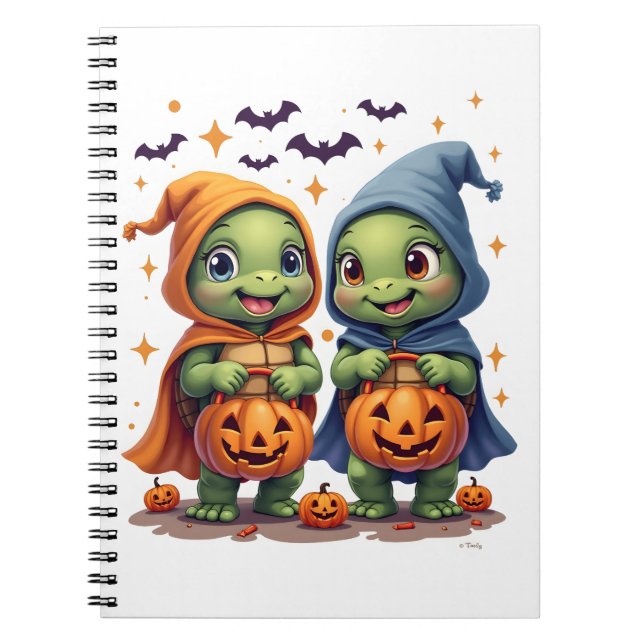Halloween Sea Turtle Ghost Turtles T-Shirt Notebook (Front)