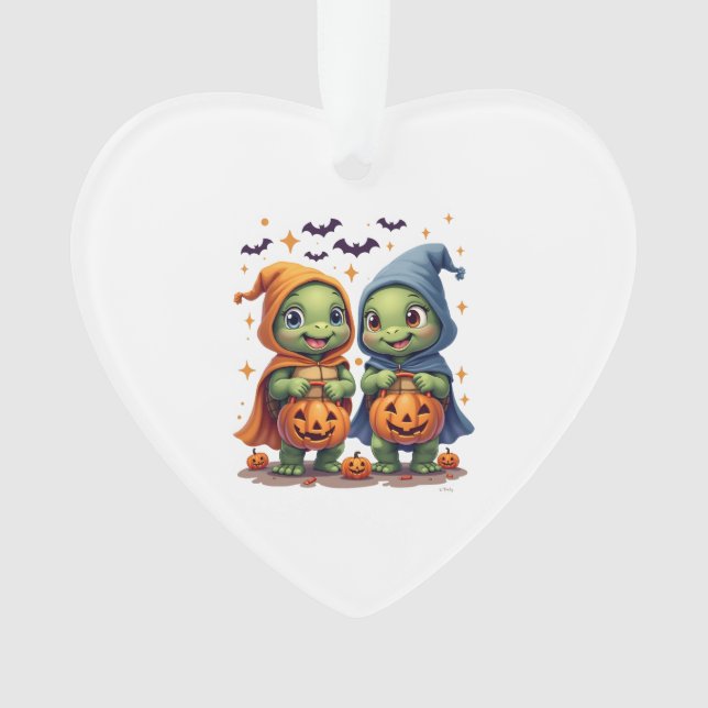 Halloween Sea Turtle Ghost Turtles T-Shirt Ornament (Front)