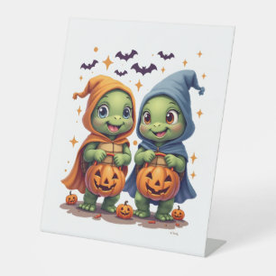 Halloween Sea Turtle Ghost Turtles T-Shirt Pedestal Sign