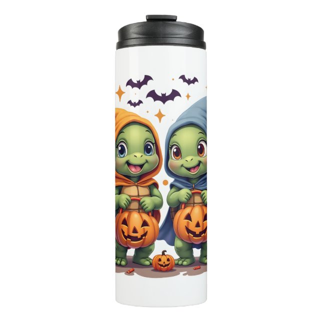 Halloween Sea Turtle Ghost Turtles T-Shirt Thermal Tumbler (Front)