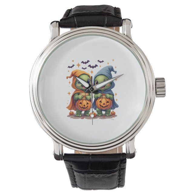 Halloween Sea Turtle Ghost Turtles T-Shirt Watch (Front)