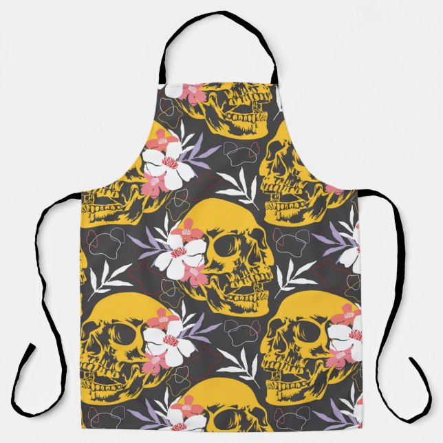 Halloween seamless pattern with colourful and scar apron (Front)