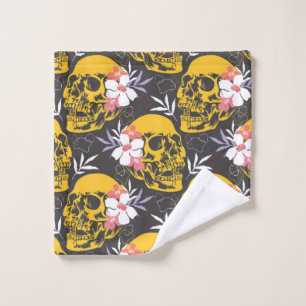 Halloween seamless pattern with colourful and scar wash cloth