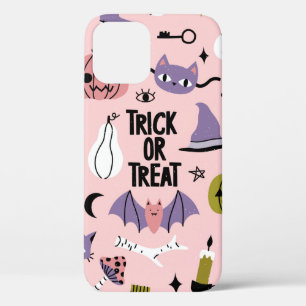 Halloween seamless pattern with different cute car iPhone 12 case