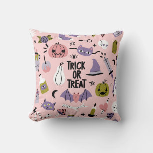 Halloween seamless pattern with different cute car cushion