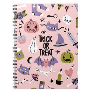 Halloween seamless pattern with different cute car notebook
