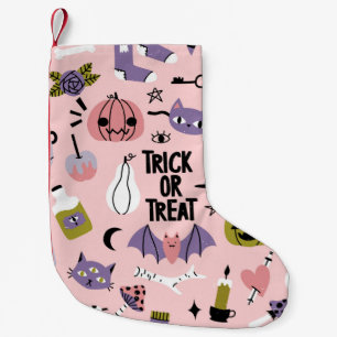 Halloween seamless pattern with different cute car small christmas stocking