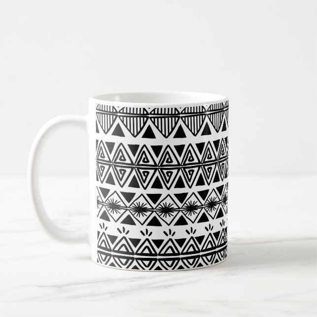 Halloween seamless pattern with flowers,pumpkins a coffee mug (Left)