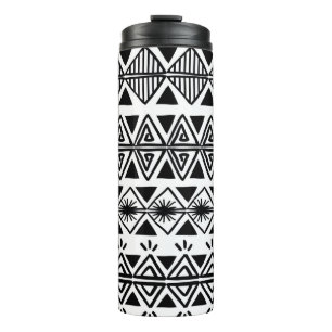 Halloween seamless pattern with flowers,pumpkins a thermal tumbler