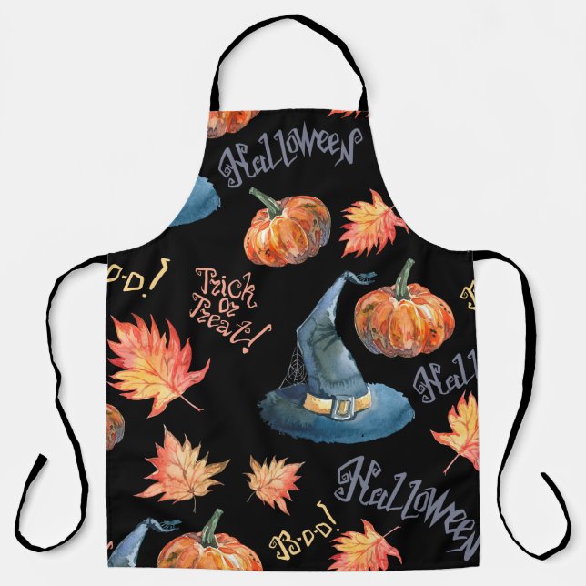 Halloween seamless pattern with halloween pumpkin, apron (Front)