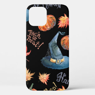 Halloween seamless pattern with halloween pumpkin, iPhone 12 case
