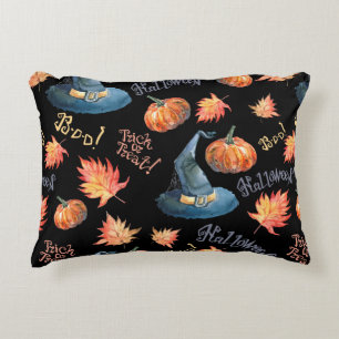 Halloween seamless pattern with halloween pumpkin, decorative cushion