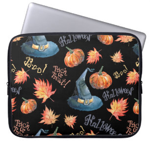 Halloween seamless pattern with halloween pumpkin, laptop sleeve
