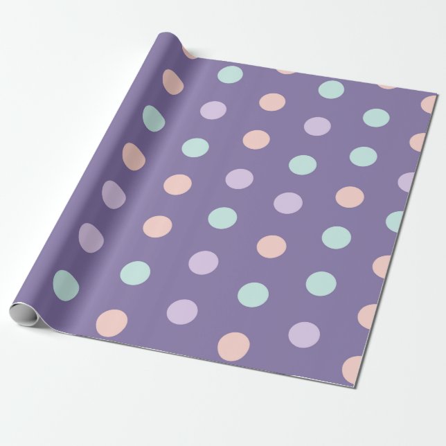 Halloween seamless pattern with polka dots isolate wrapping paper (Unrolled)