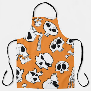 Halloween seamless pattern with skulls and bones. apron