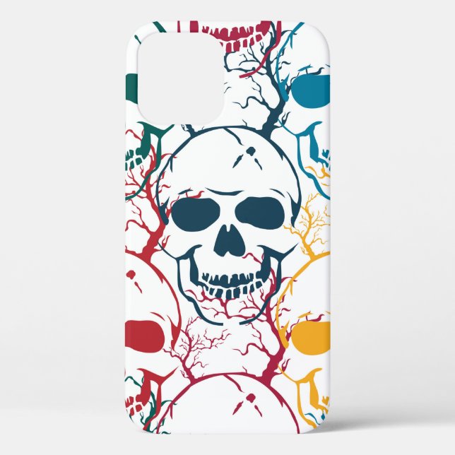 Halloween seamless pattern with skulls. Colourful  Case-Mate iPhone Case (Back)