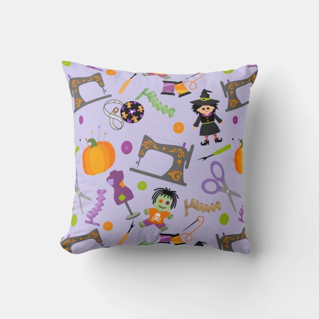 Halloween Seamstress Sewing Notions Cushion (Front)