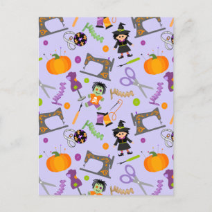 Halloween Seamstress Sewing Notions Postcard