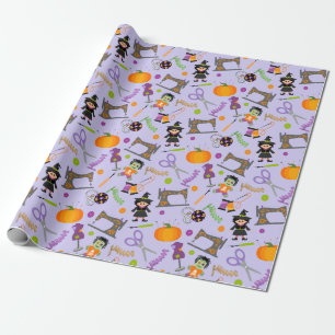 Halloween Seamstress Sewing Notions Wrapping Paper