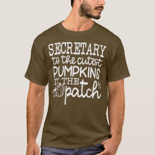 Halloween Secretary Cutest Pumpkin In The Patch Fa T-Shirt