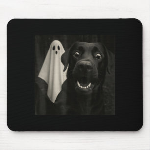 Halloween Selfie Scared Dog And Ghost Funny Mouse Mat