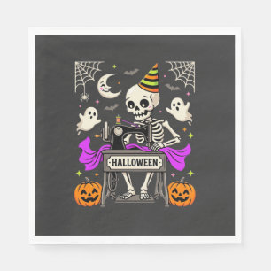 Halloween Sewing Skeleton Spooky Ghost Pumpkin Sew Napkin