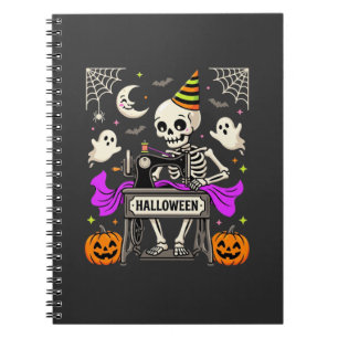 Halloween Sewing Skeleton Spooky Ghost Pumpkin Sew Notebook