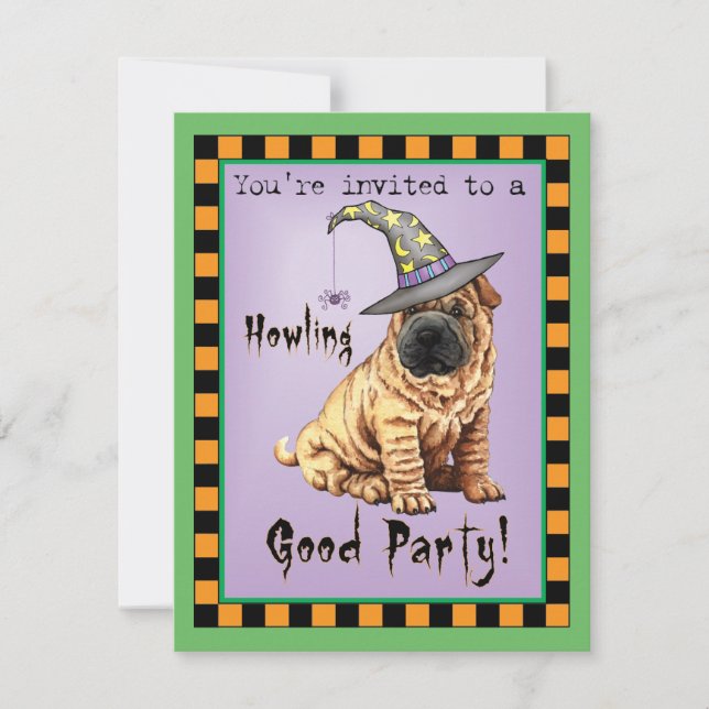 Halloween Shar-Pei Invitation (Front)