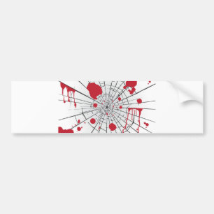 halloween shattered glass bumper sticker