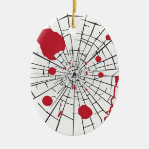 halloween shattered glass ceramic tree decoration