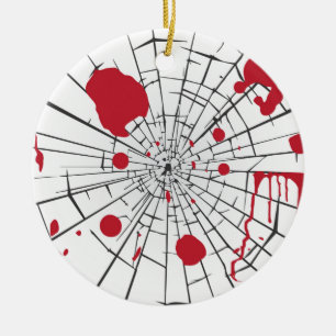 halloween shattered glass ceramic tree decoration