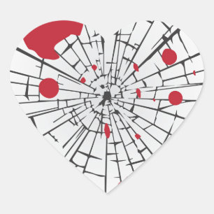 halloween shattered glass heart sticker