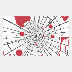 halloween shattered glass rectangular sticker