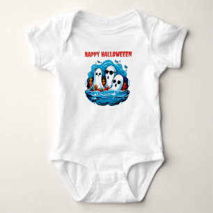  Halloween Sheet faced ghosts Baby Bodysuit