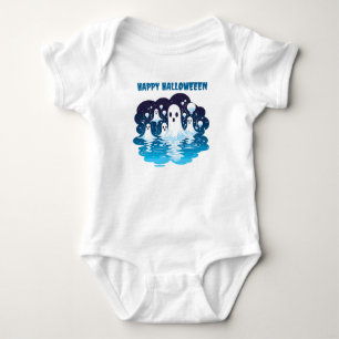 Halloween Sheet faced ghosts Baby Bodysuit