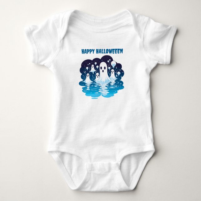  Halloween Sheet faced ghosts Baby Bodysuit (Front)