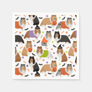 Halloween Shetland Sheepdog Sheltie Napkin