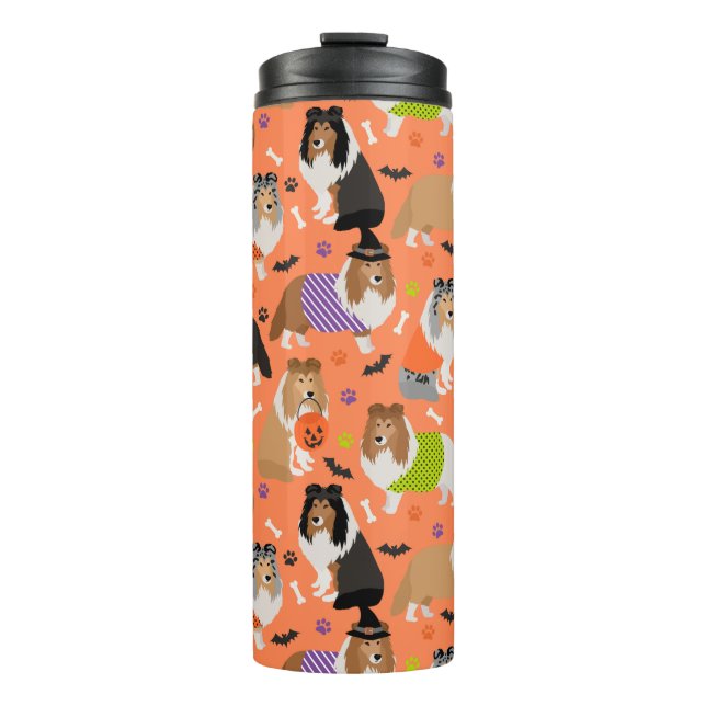 Halloween Shetland Sheepdog Sheltie Thermal Tumbler (Front)