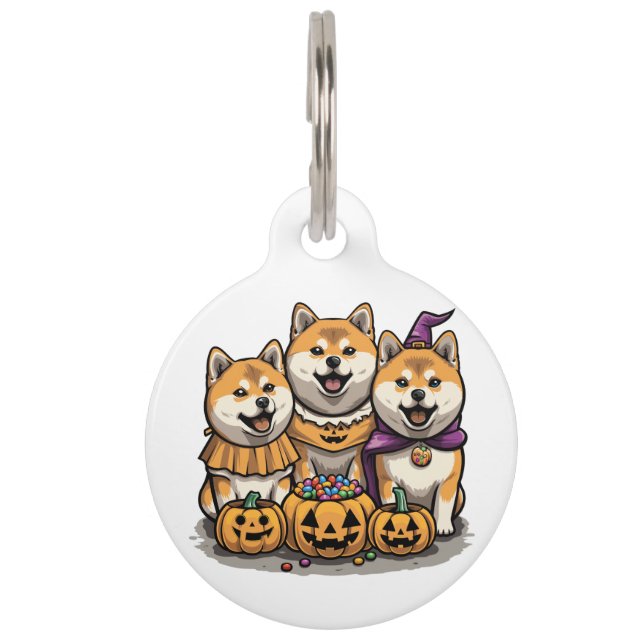 Halloween Shiba Inu Dogs Pet Tag (Front)