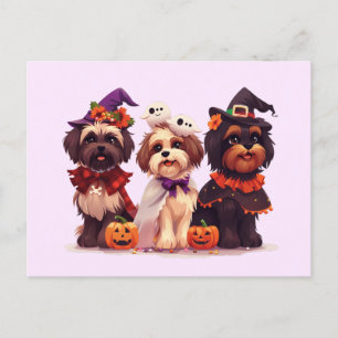 Halloween Shih Tzu Dogs Postcard