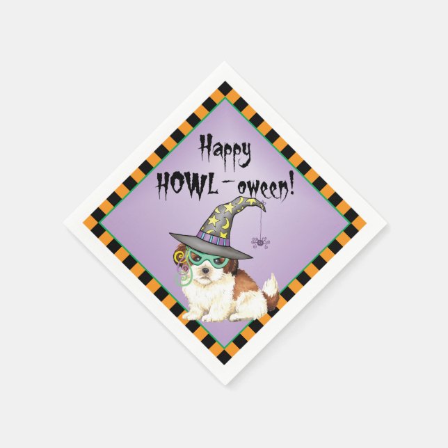 Halloween Shih Tzu Napkins (Corner)